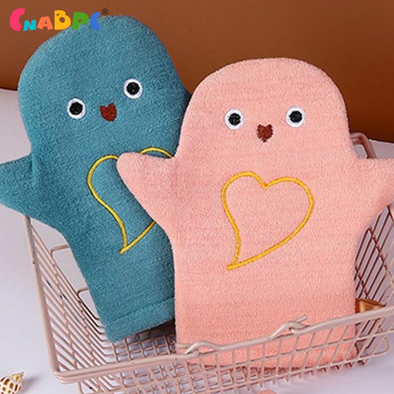Baby Bath Accessories Cartoon Penguin Comfortable Painless Soft Gloves Childrens Bath Towel Baby Bath Gloves 25cm*14cm