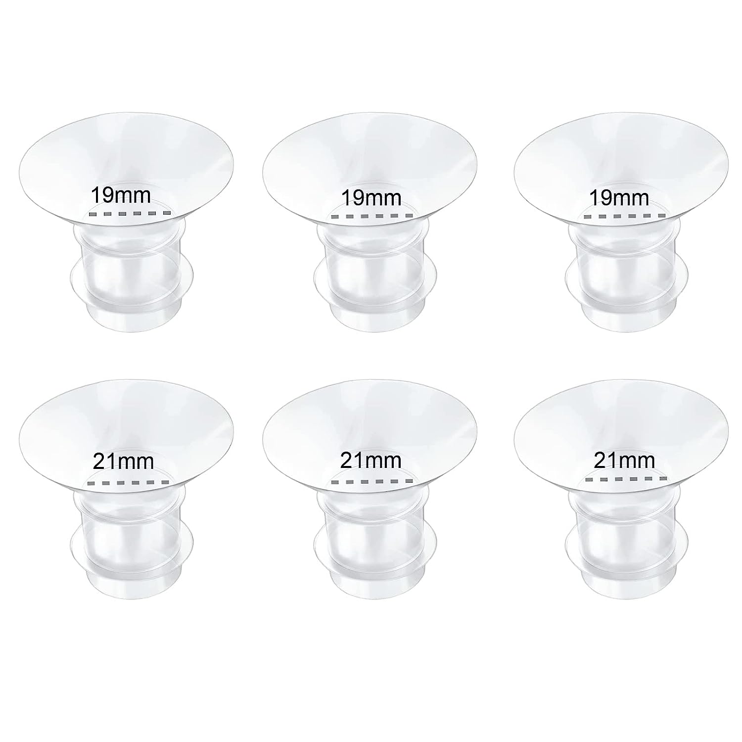 5 Size Breast Milk Pump Flange Inserts Breast Shield Converter Practical Breast Pump Replacement 13mm 15mm 17mm 19mm 21mm