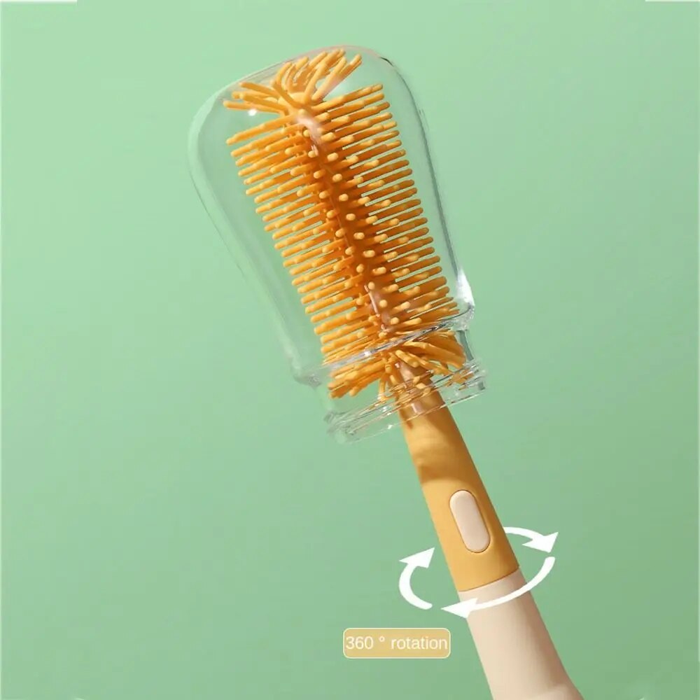 Pacifier Nipple Soft Head Bottle Cleaning Brush Baby Bottle Brush Set Cup Cleaning Tool Cartoon Penguin Bottle Brush
