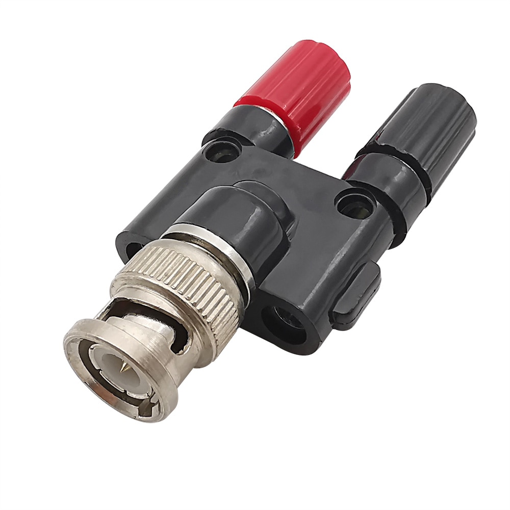 1Pcs BNC Male Plug to Dual 4mm Banana Female Jack Binding Post Socket RF Coaxial Splitter Connector BNC to Banana Adapter