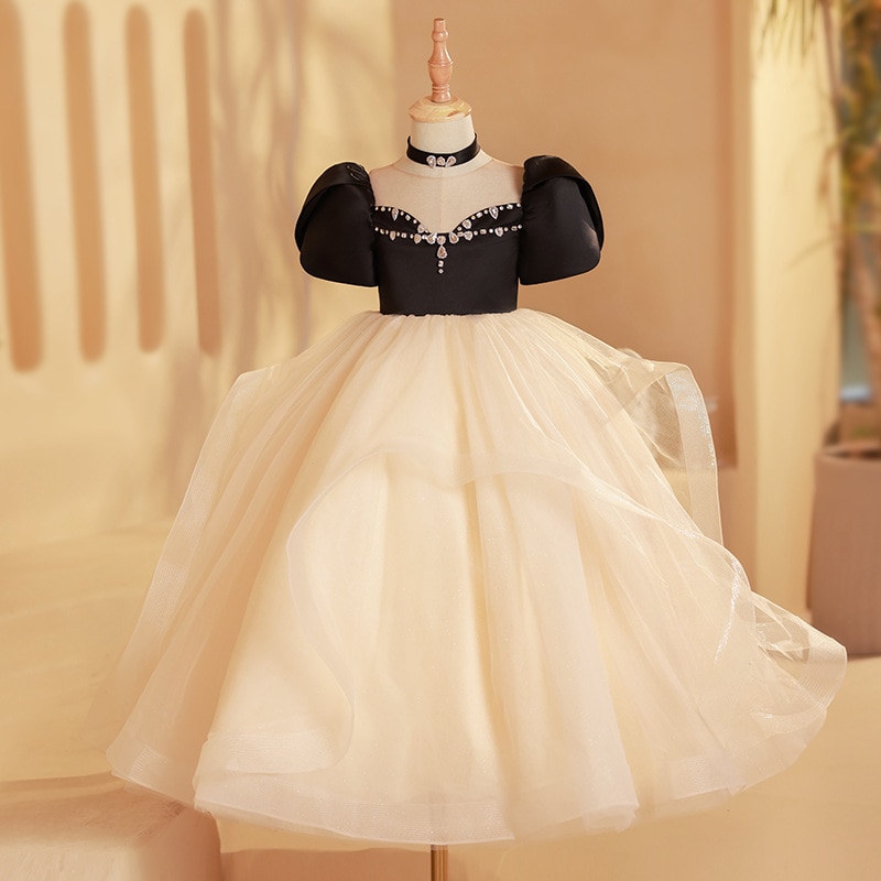 2023 Luxurious Evening Dress for Teenage Girls Kids Vintage Sequins Long Ball Gown for Gala Party Children Grag Night Dresses