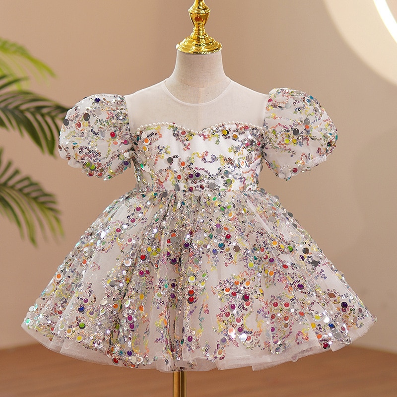 Flower Girls Pageant Dresses Elegant Luxury Ball Gowns for Weddings and Party Formal Kids Colorful Evening Dress Children Cloth