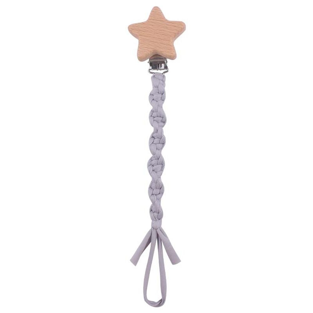 Cloth Pentagram Pendent Multi-color Beech Wood Soother Holder Baby Pacifier Chain Pacifier Clips Chains Molar Chain