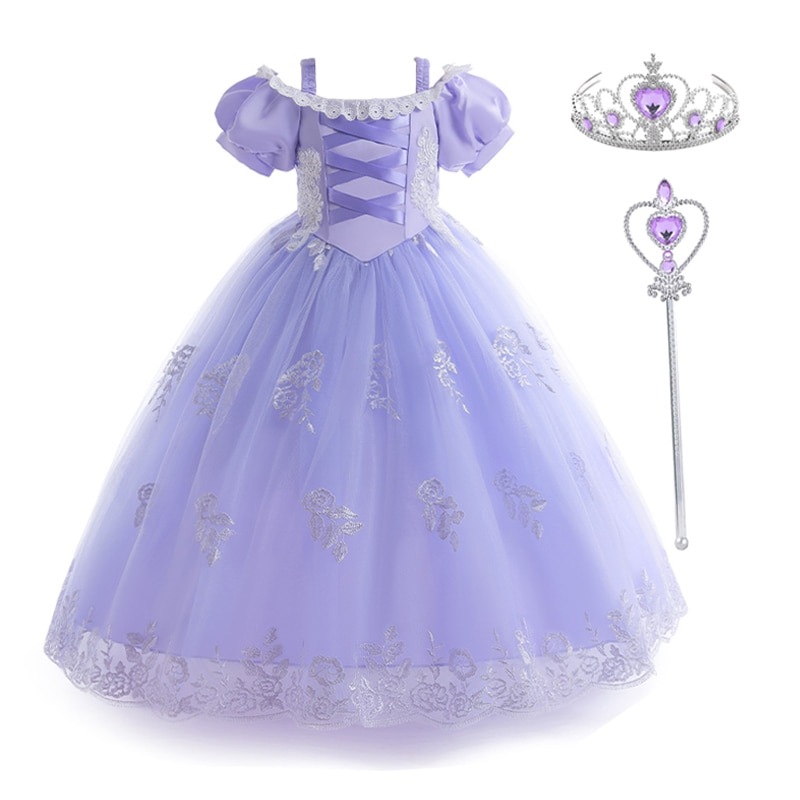 Kids Cosplay Princess Dress For Girls Children Carnival Halloween Costume Lace Girl Birthday Party Dresses Performance Outfits