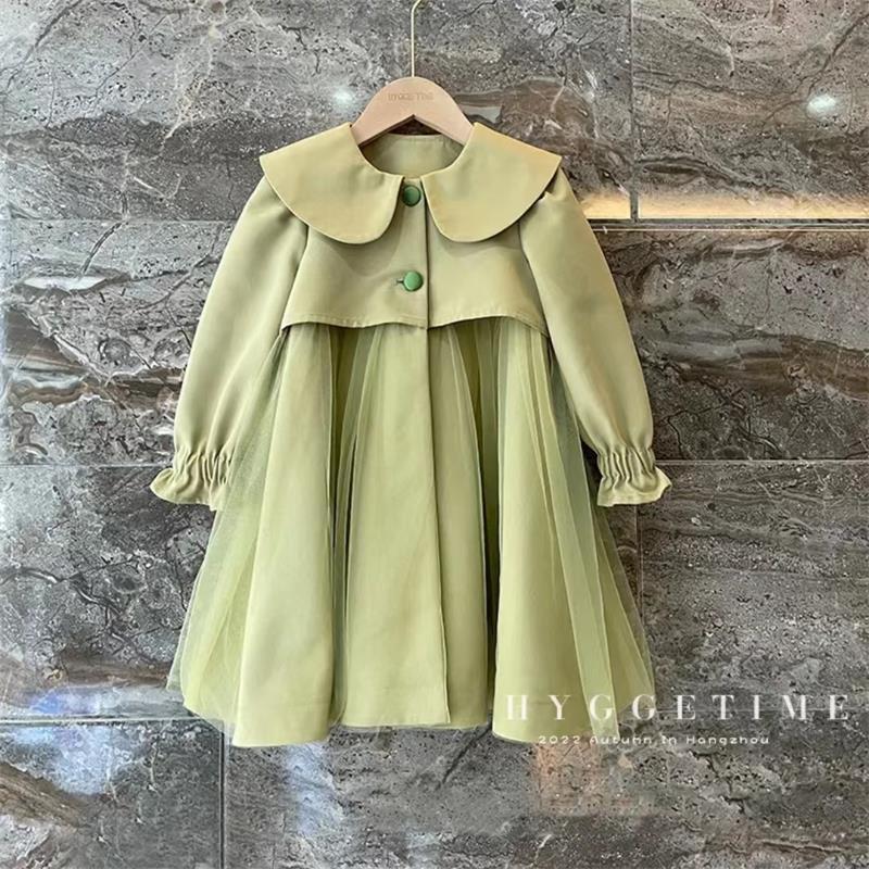 Girls Jackets Coat Windbreak Outwear Cotton 2023 Green Spring Autumn Poncho Toddler Kids Windproof Children's Clothing