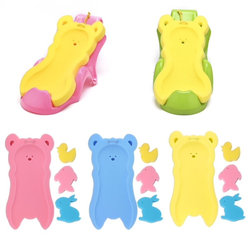 Baby Bath for SEAT Support Mat Baby Bath Tub Pad & Chair Newborn Bathtub Sponge Infant Soft Comfort Body Cushi A2UB
