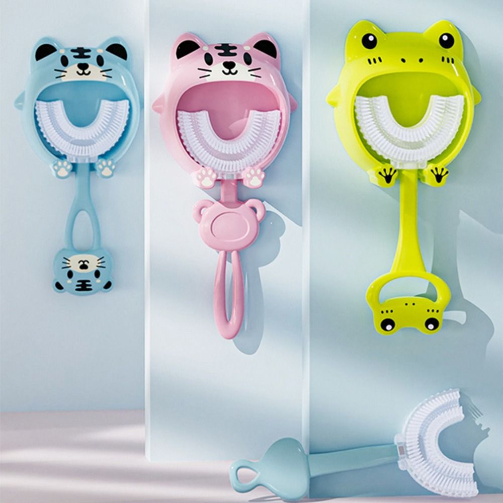 Kids Toothbrush U-Shape 360 Degree Infant Teether Baby Toothbrush Children Silicone Brush For Toddlers Oral Care Cleaning