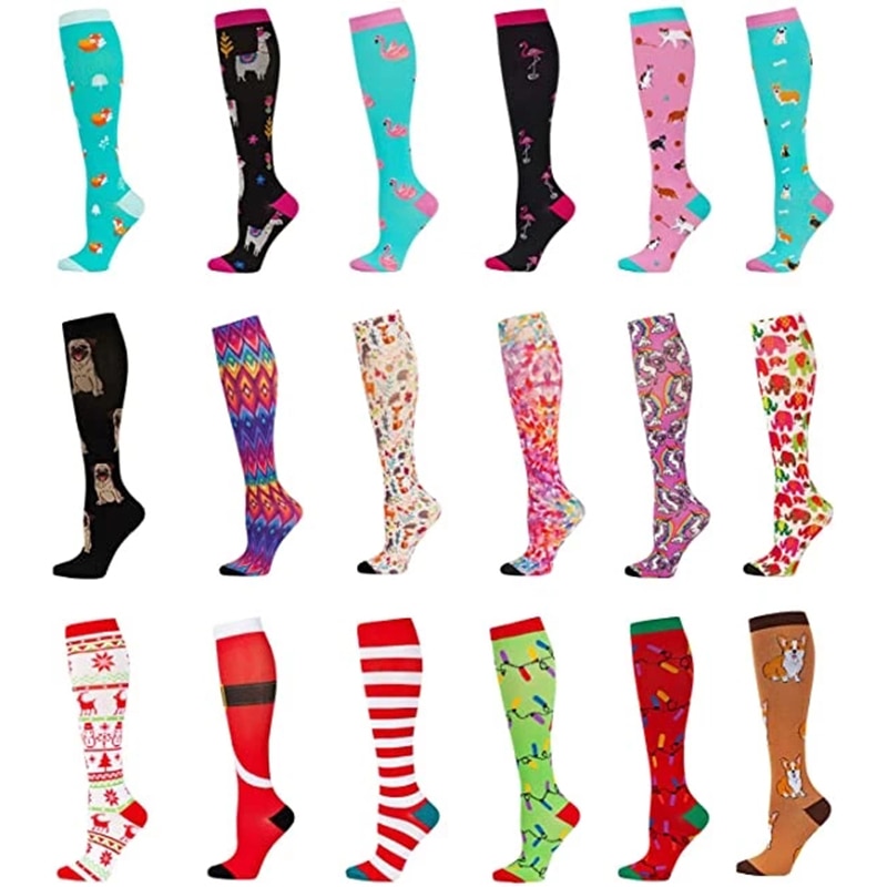 Compression Socks Men's Varicose Veins Diabetes Women's Long Tube Sports Socks Running Riding Medical Nurse Blood Circ