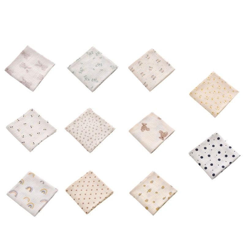 Baby Muslin Swaddle Blanket Multi-pattern Cotton Large Soft Baby Receiving Blankets Newborn Swaddle-Wrap Lightweight D7WF