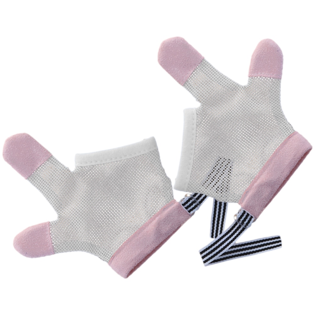 1 Pair Baby Stop Sucking Gloves Finger Thumb Sucking Stop Mesh Guard Gloves