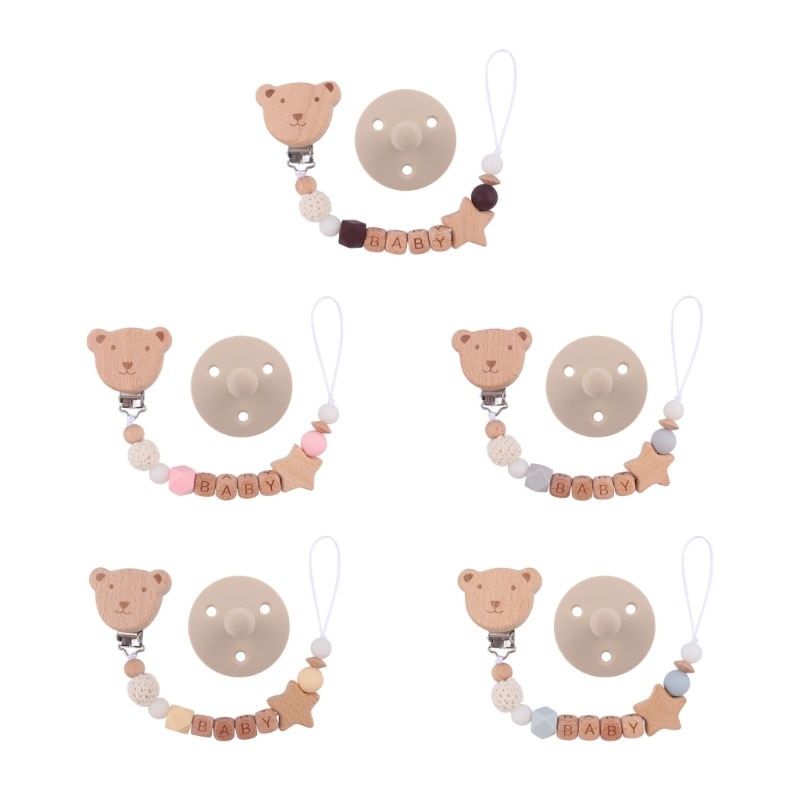 K1MA Soother Pacifier Anti-drop Nipple Chain Shower Gift for Baby Boys Girl