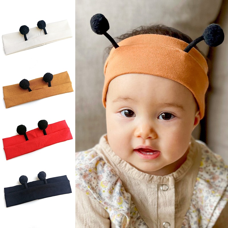 Cute Bee Ear Baby Boy Girl Headband Turban Solid Color Toddler Newborn Elastic Hairband Baby Accessories Photo Prop