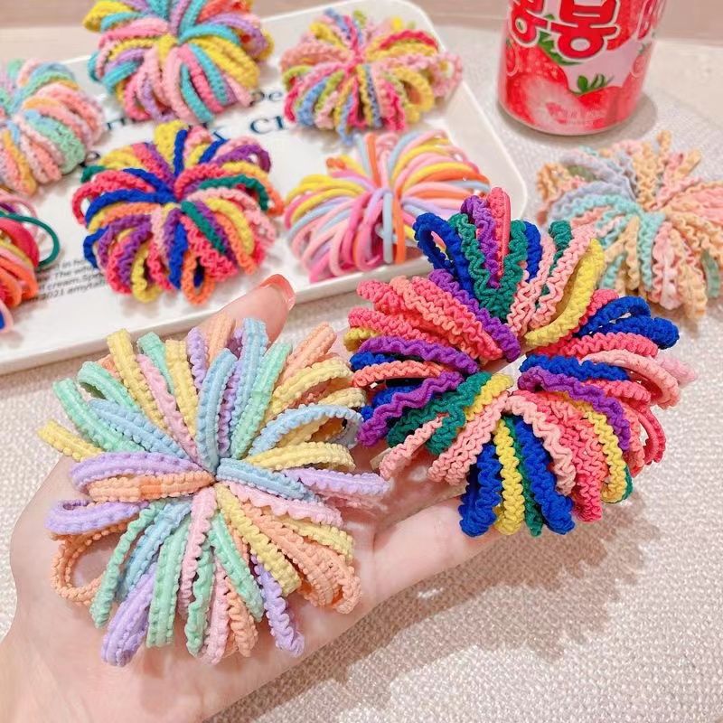 50Pcs Candy Color Hair Rubber Bands Elstic Sweet Korea Poytail Holder Safety Hairbands Princess Girls Headbands Hair Accessories