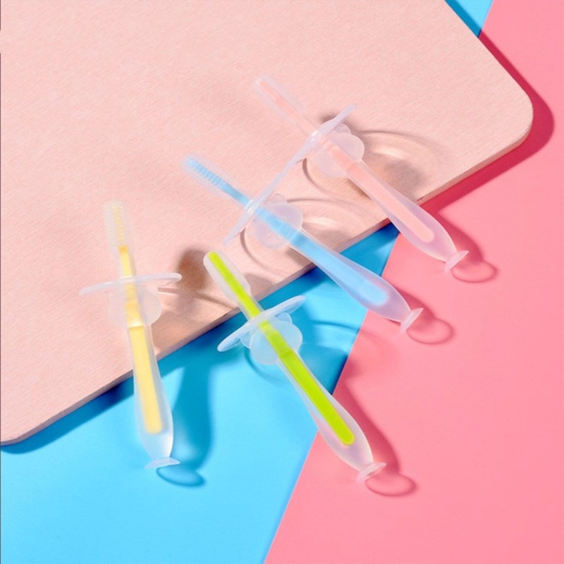 Newborn Kids Soft Silicone Training Toothbrush Teether Baby Children Dental Care Tooth Brush Tool Teething Toy