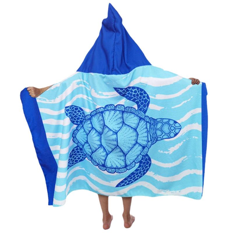 Hooded Toddler Bathrobe Hooded Gown Towelling Bathrobe Breathable Kids Swimming Changing Robe Towel for Kids Children Babies