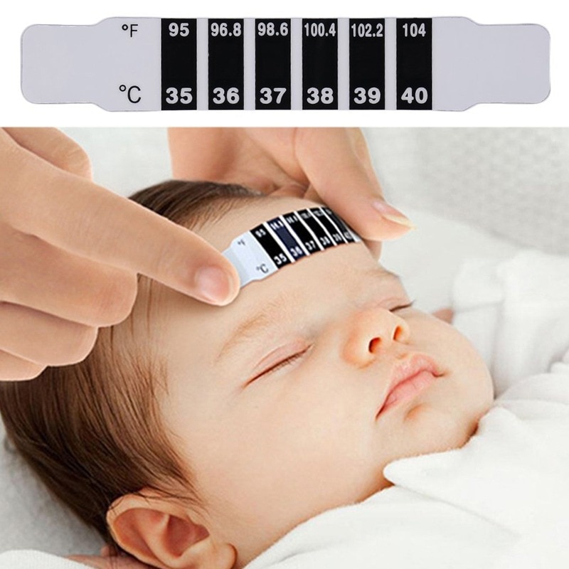 5/10Pcs Forehead Head Strip Thermometer Water Milk Thermometer Fever Body Baby Child Kid Test Temperature Sticker Baby Care