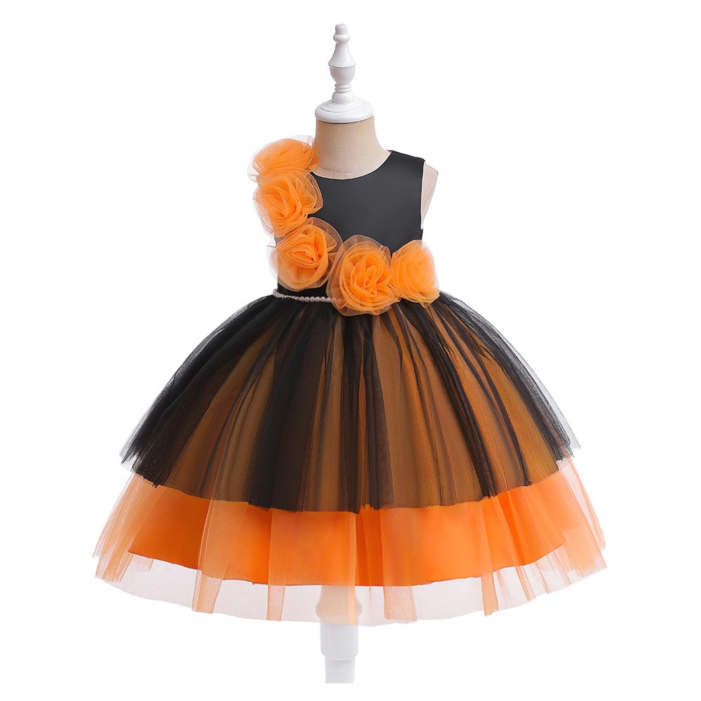 Girls Party Dresses 4 Colors 110cm-150cm Halloween Dress Kids Ball Gown Princess Cosplay Skirt Birthday Wedding Performance