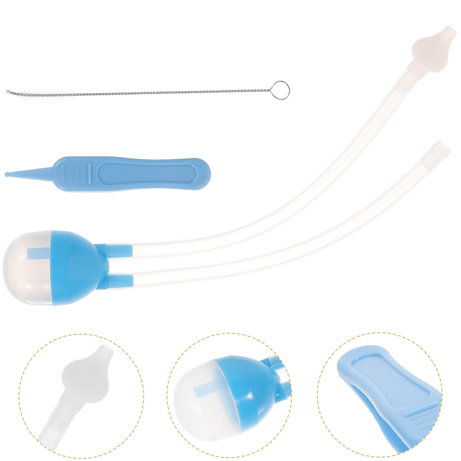 1 Set Baby Snot Cleaner Infant Nasal Aspirator Reusable Nose Sucker Infant Necessity for Small Baby