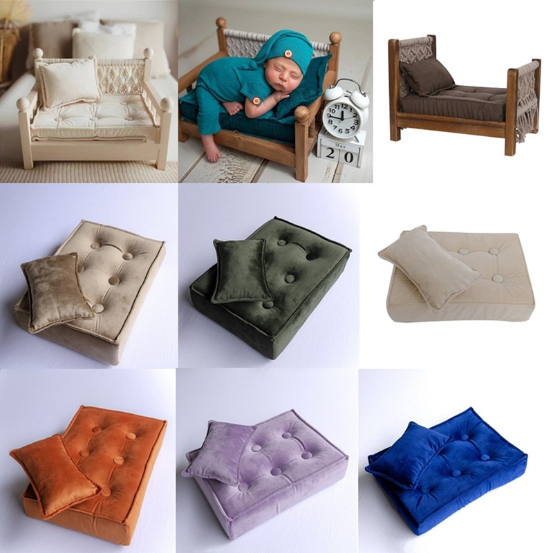 Baby Pillow Mini Mattress Multiple colors Pure cotton soft baby accessories newborn photography props