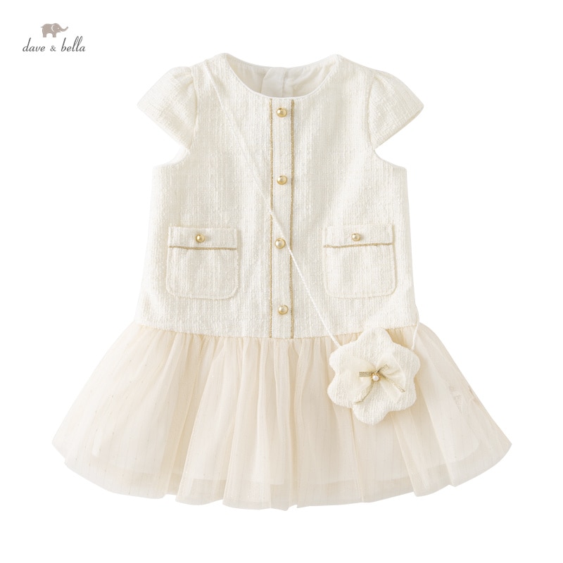 Dave Bella Girl's Dress Children's 2023 New Autumn Princess Dress Charm Sweet Cute Gentle Fashion Casual Party Outdoor