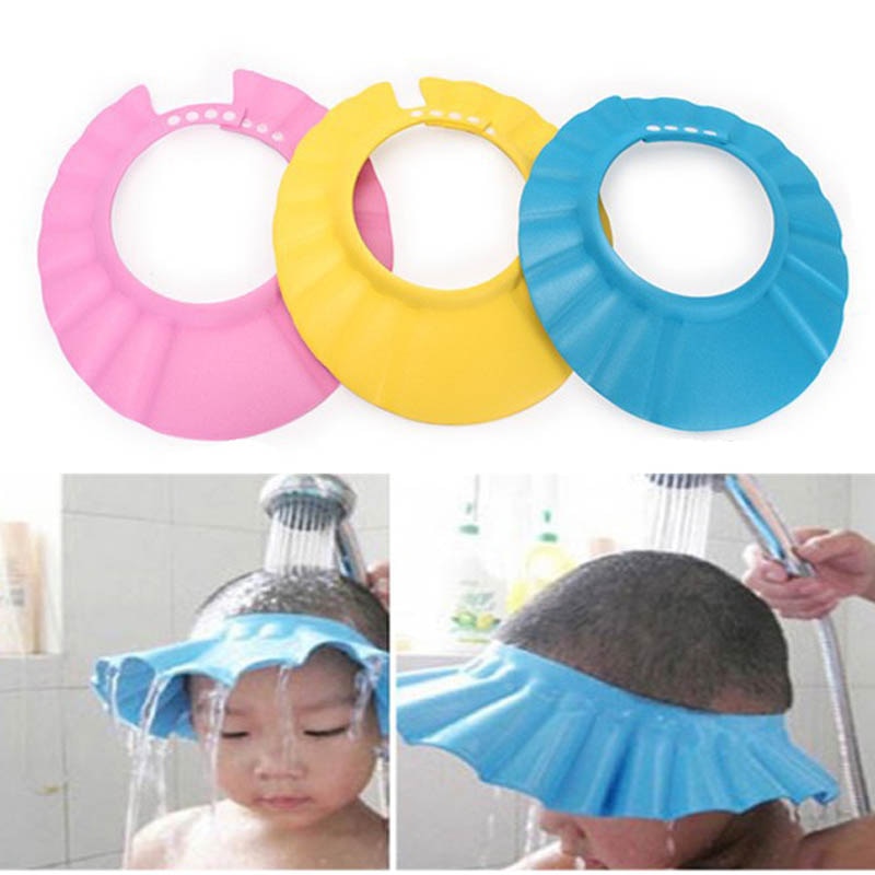 Adjustable Baby Kids Cartoon Shower Cap 4 Adjustable Fasteners On The Hat For Hair Trimming, Trimming And Styling