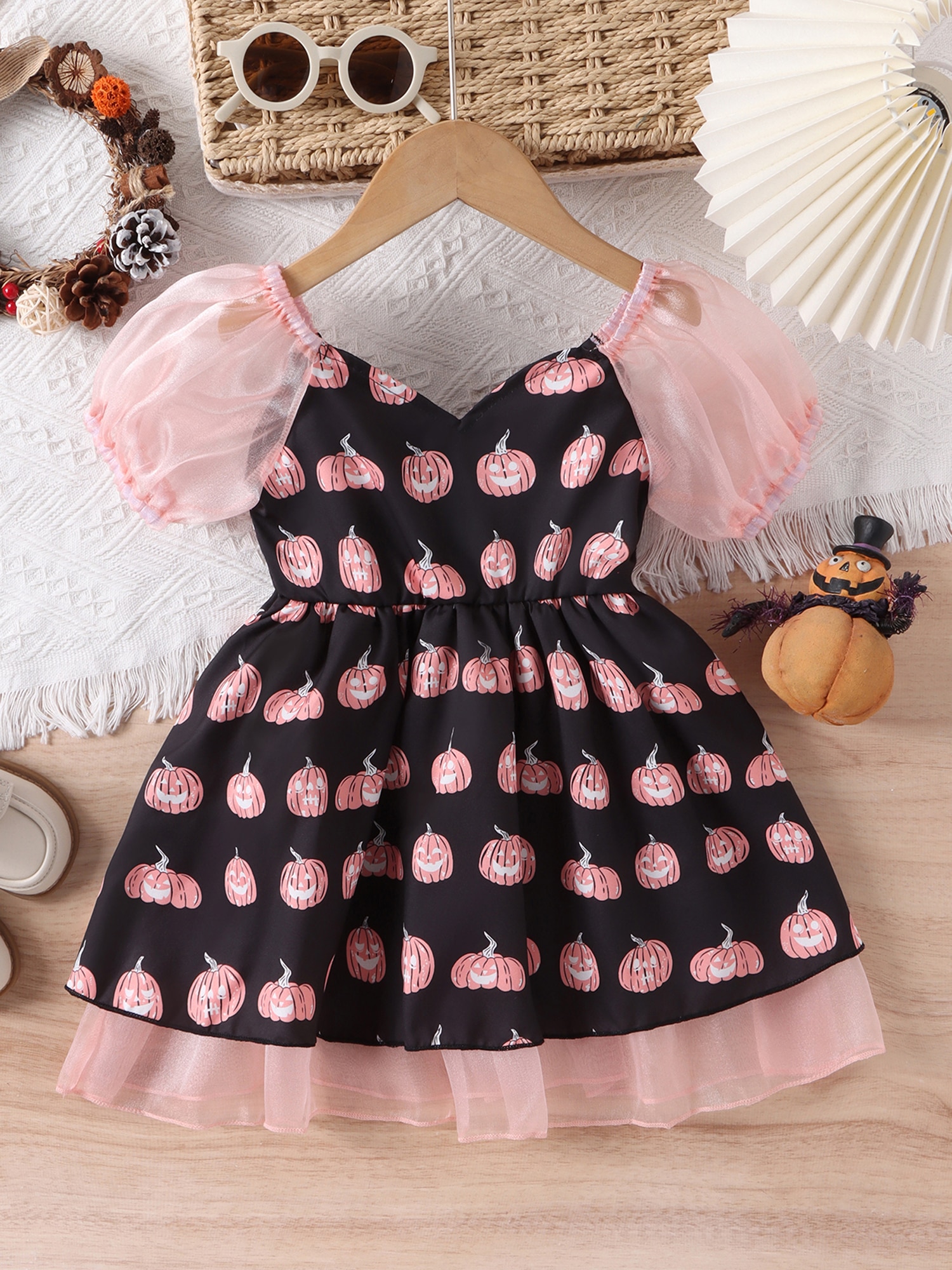 Baby Boy Halloween Costume Set Pumpkin Print Long Sleeve Hoodie Tops and Pants Outfits Halloween Clothes