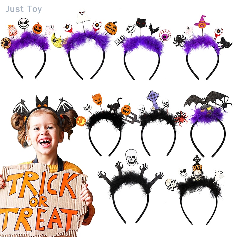 1PC Hair Hoop Halloween Headband Ghost Pumpkin Hairband Kids Halloween Gift Party Cosplay Props Hair Accessories