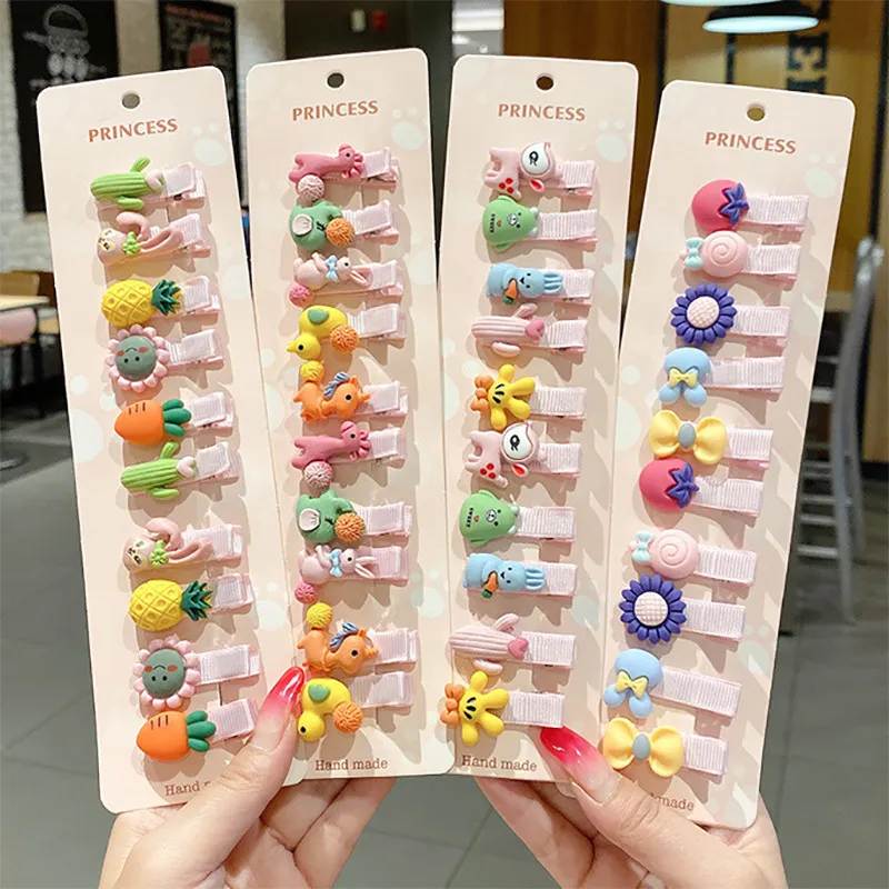 Children Hairpin Fruit Hair Clips Baby Side Bangs Clip for Kawaii Girls Headdress Hair Accessories Baby Bows 10 PCS 2023 New