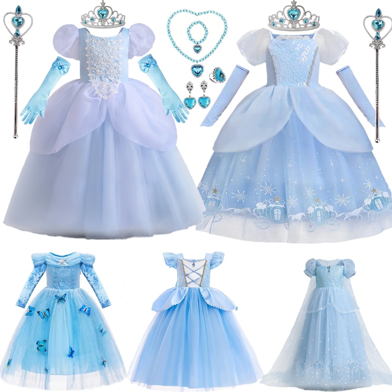 Halloween Costume for Kids Cinderella Princess Dress Fantasia Carnival Party Cosplay Costume Elsa Dress for Girls 3-10Y Outfits