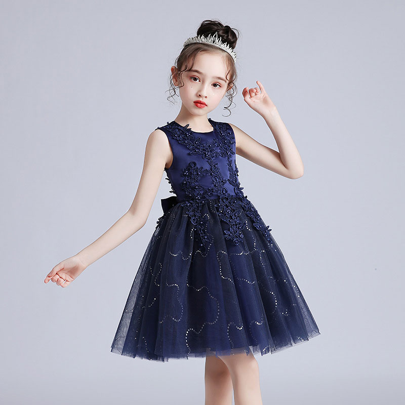 Fashion Flower Girl Dresses for Weddings Lace Sleeveless Children Girls Ball Gown Summer Princess Dress for Girls 3-12 Years
