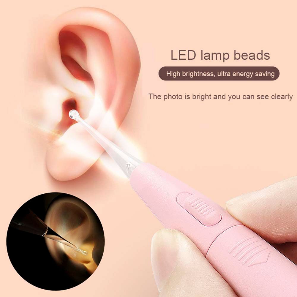 Stainless Steel Cerumen Cleaner Ear Wax Remover Luminous Ear Tweezers Baby Ear Wax Removal Tool Flashlight Earpick