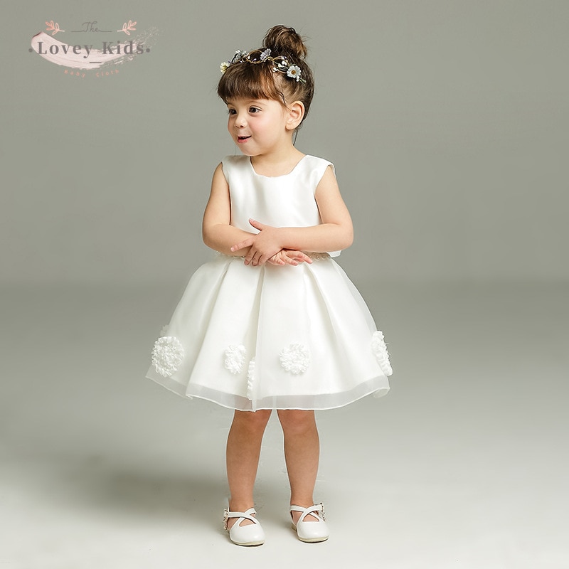 Baby Girl Dress 2023 Princess Big Bow Patchwork Party Birthday Tulle Sleeveless Fluffy Ball Gown Layered Dresses Costume White
