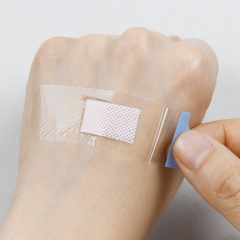 120pcs/lot Curved Patches Adhesive Bandages Transparent Band Aid Waterproof Wound Strips Dressing Plaster for Children Adults