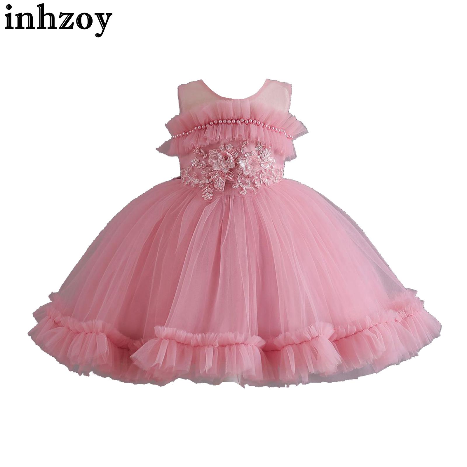Toddler Little Girls Princess Tulle Tutu Dress Sleeveless Ruffle Sparkly Sequin Beads Adorable Maxi Gowns for Birthday Party
