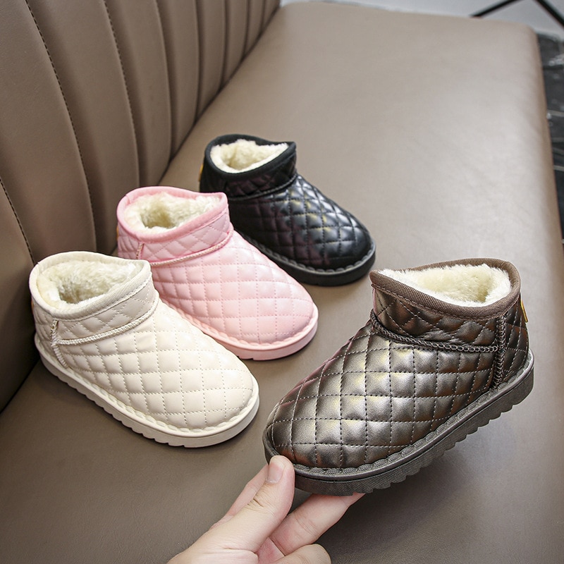 Children Snow Boots Girls Short Boots 2022 New Winter Boys Warm Plush Waterproof Thick Plush Shoes botte enfant fille сапоги