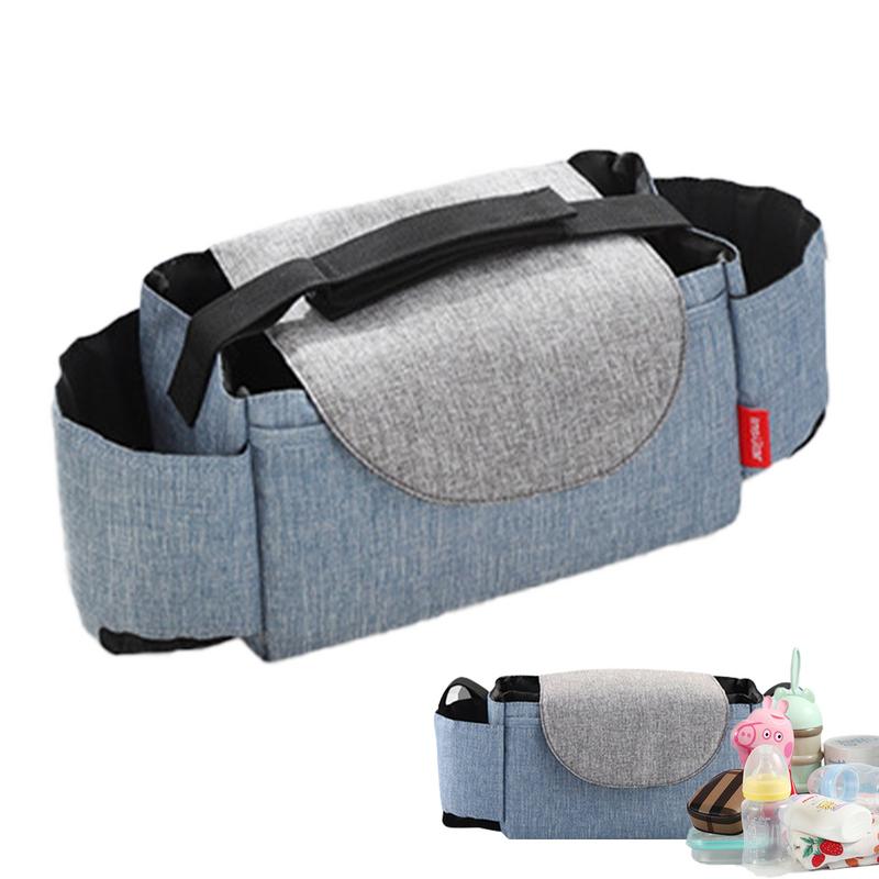Stroller Organizer With Cup Holder Large Space Stroller Organizer Bag Stroller Organizer With 2 Insulated Cup Holder Large