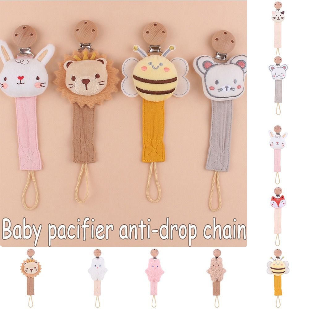 Baby Pacifier Clip Chain Kids Soft Handmade Cloth Animal Pacifiers Holder Chain Nipple Dummy Clips Newborn Shower Gift