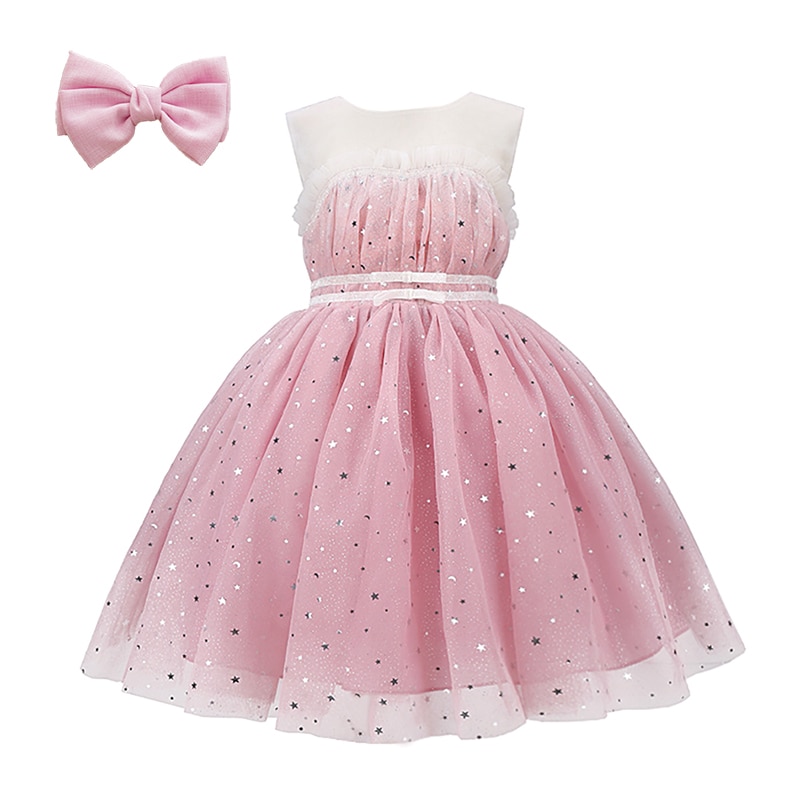 VOGUEON Girls Fancy Sequins Mesh Tutu Dress Children Fashion Gradient Ball Gown Princess Party Dress