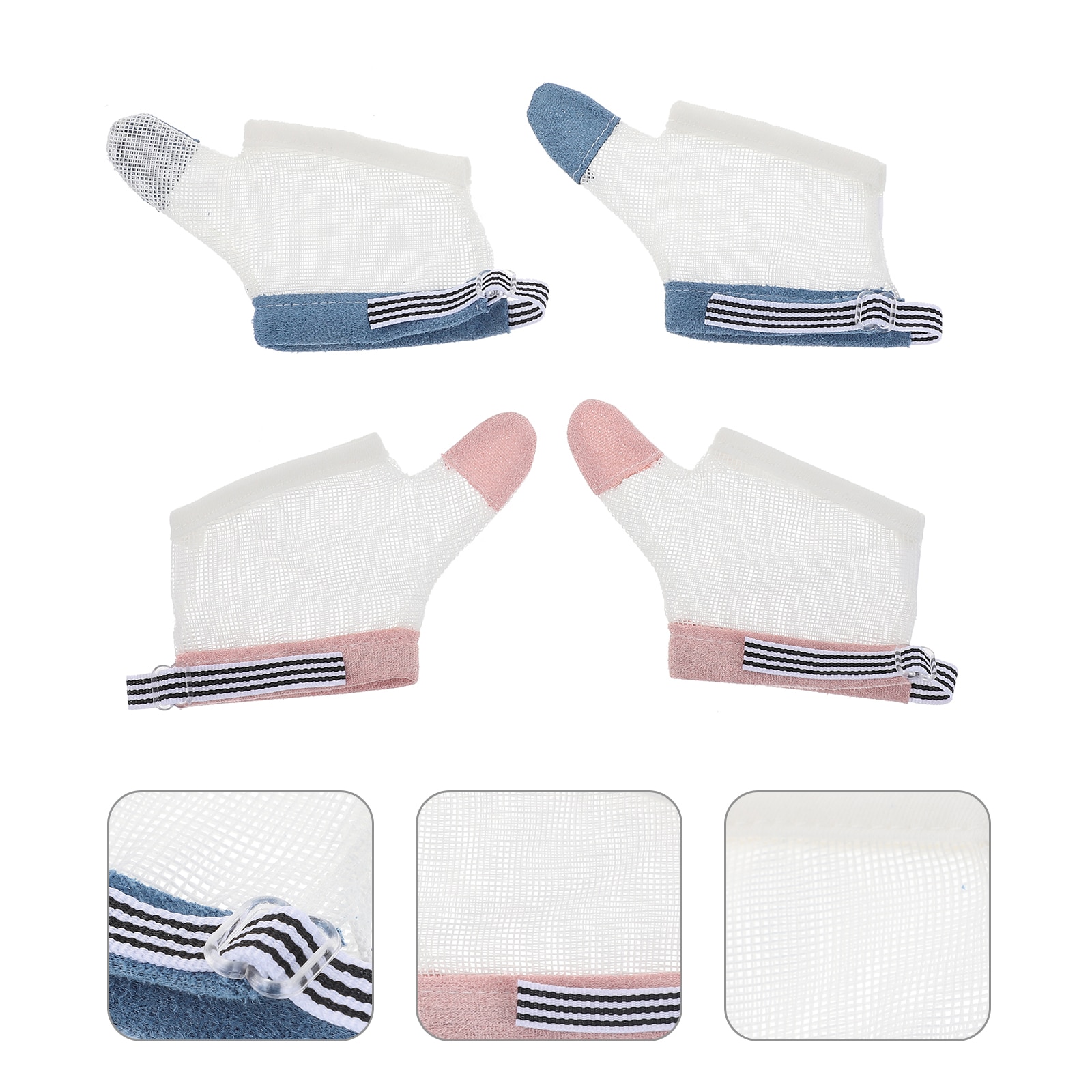 2 Pairs Anti-eating Gloves Infant Finger Sucking Corrector White Nylon Hand Addiction Baby Stop Child