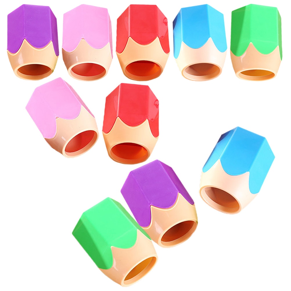 10 Pcs Pen Holders Desk Makeup Brushes Organizer Cute Head Dispenser Abs Office