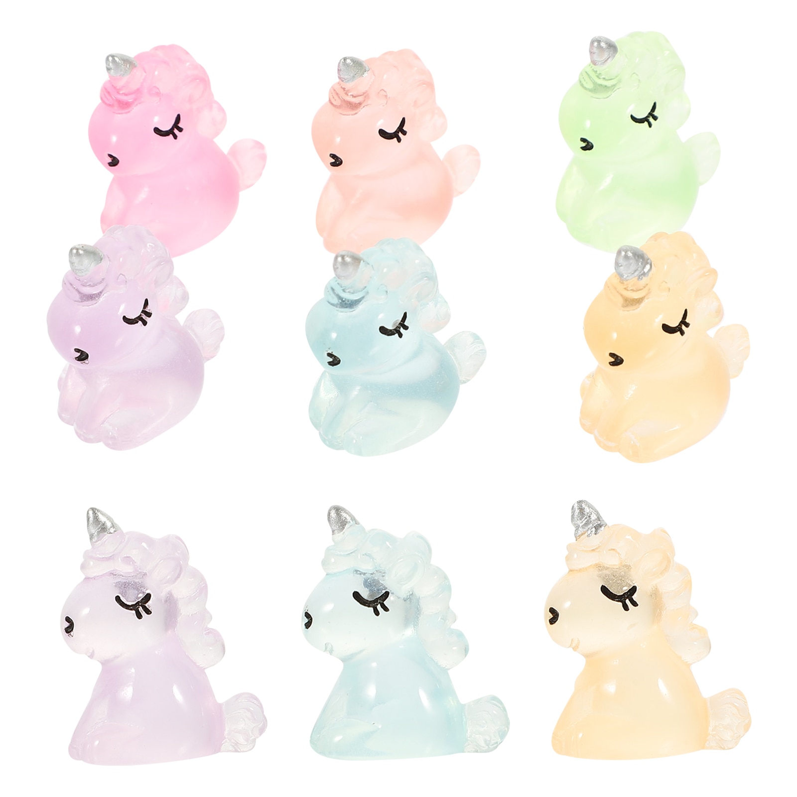 Unicorn Figure Mini Figurine Ornament Glow The Dark Glowing Small Decor Decoration