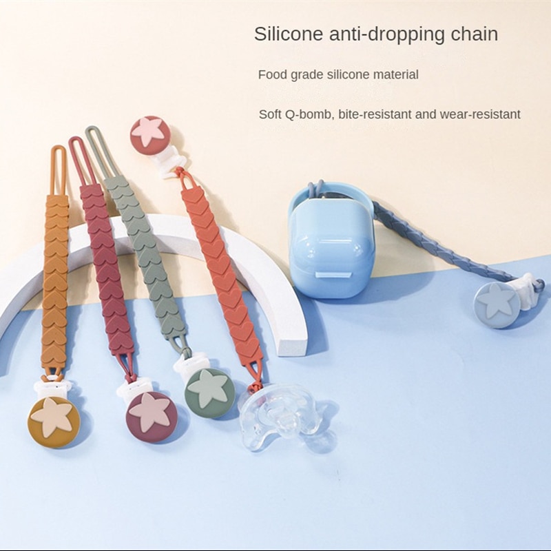 Durable Multiple Options Available Silicone Pacifier Anti-drop Chain Safe And Reliable 3 Months Or More Drop-proof Pacifier Clip