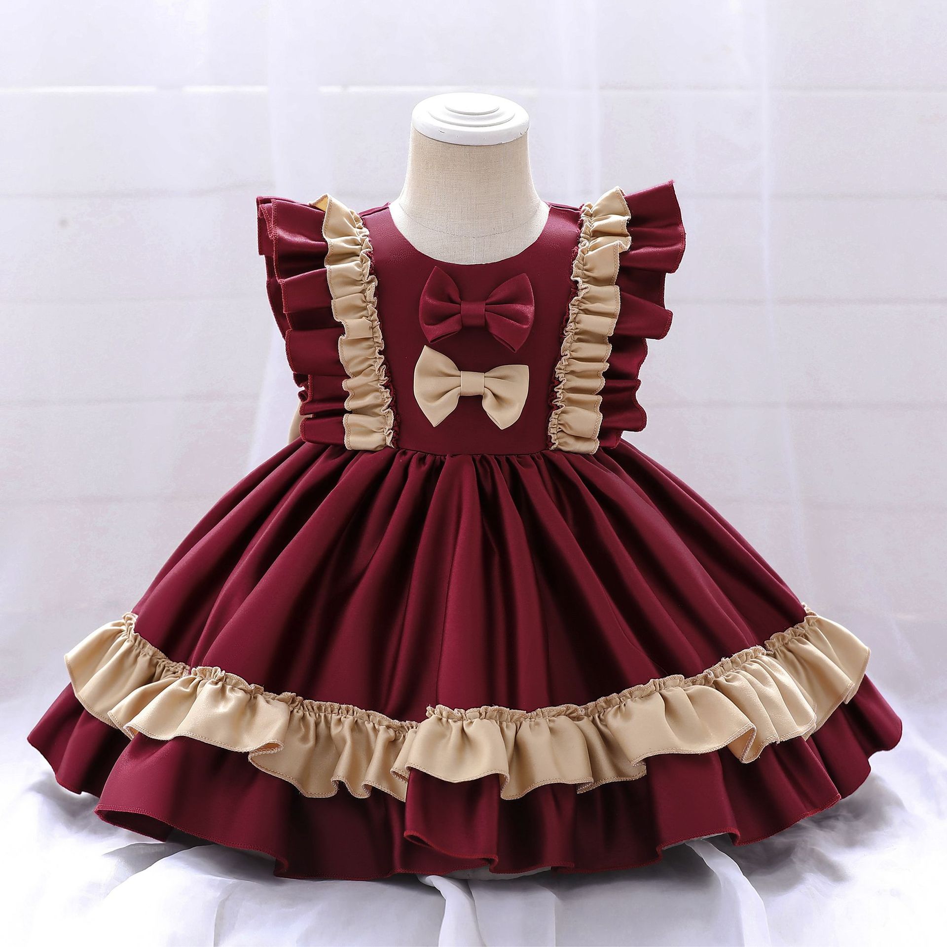 2023 Chirstmas Costume Kids Christening Princess Lolita Vestidos For Toddler Birthday Party Children Baptism Baby Girl Clothes