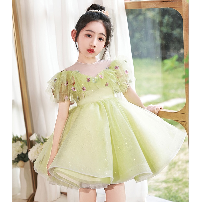 Baby 1st Birthday Baptism Dress Girls Wedding Party Ball Gown Kids Elegant Princess Dresses Flower Children Tulle Tutu Vestidos