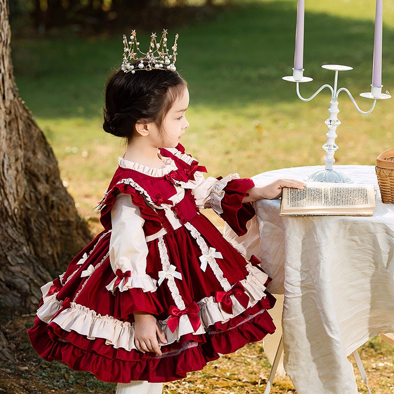 Christmas dress for girls Lolita Style Dress Ball Gown 1st birthday outfit for a girl miumiu style dress princess dress for baby