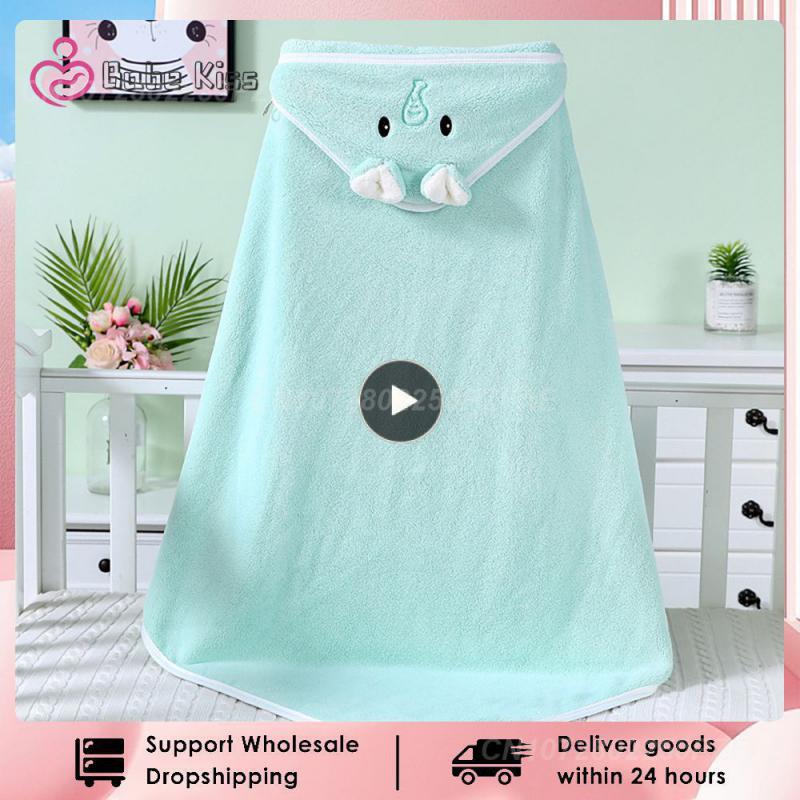 1~10PCS Children Hooded Bath Towel Cute Soft Coral Velvet Fleece Blanket Cartoon Animal Style Newborn Bathrobe Quilt Washcloth