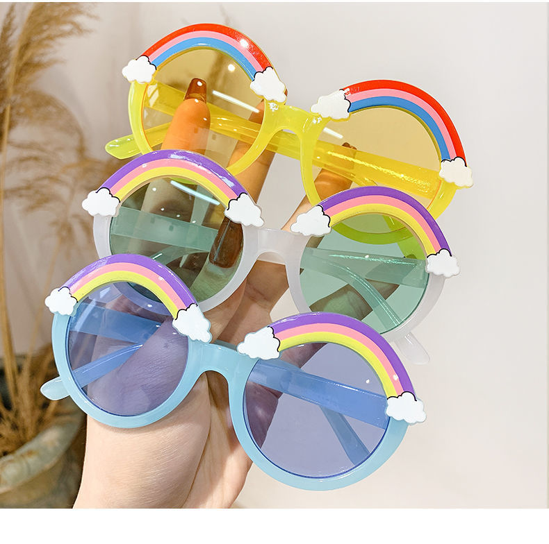 Children Summer Sunglasses Rainbow Cute Baby Sun Glasses for Girls Boys Outdoor Infant UV400 Protection Kids Decorative Eyeglass
