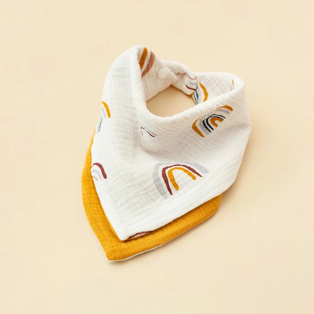 Baby Bibs Triangle Scarf Four Layer Cotton Bandana Baby Boys Girls Saliva Towel Infant Burp Absorbent Cloth Baby Soothe Towel