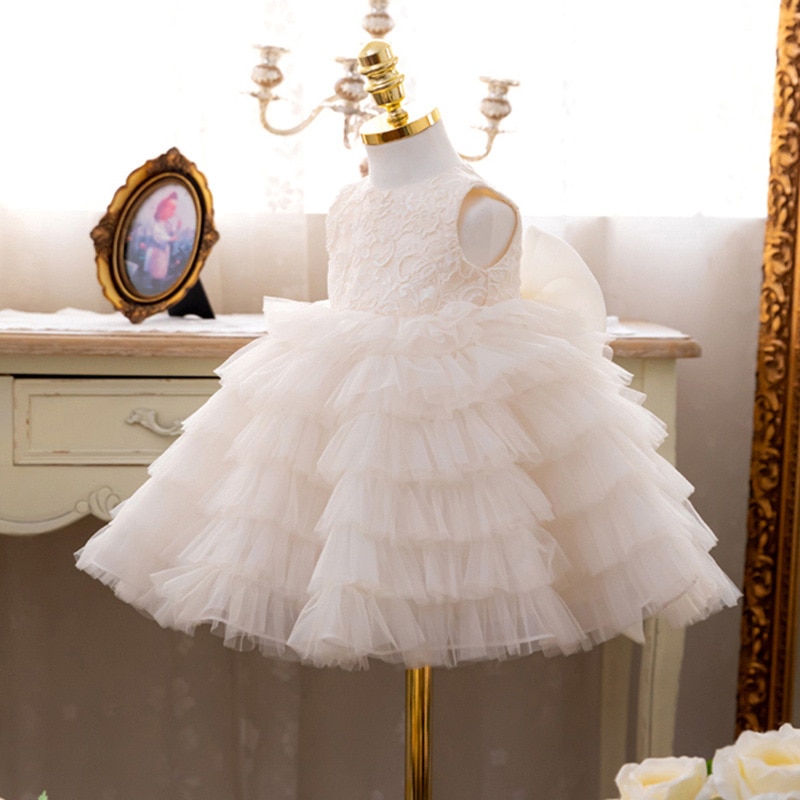 Fashion Baby Girl Princess Tutu Dress Retro Embroidery Vestido Child Mesh Fluffy Skirt Birthday Party Wedding Baby Clothes 1-15Y