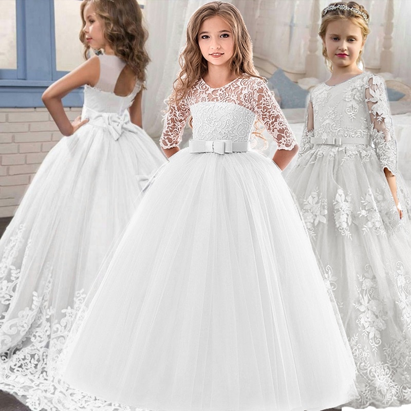 2023 Summer Girls Dresses Long Bridesmaid Elegant Dress for Girl Children Princess Dress Wedding Party Dresses 6-14 Yrs Vestidos